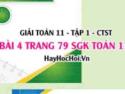 Giải bài 4 trang 79 Toán 11 tập 1 SGK Chân trời sáng tạo